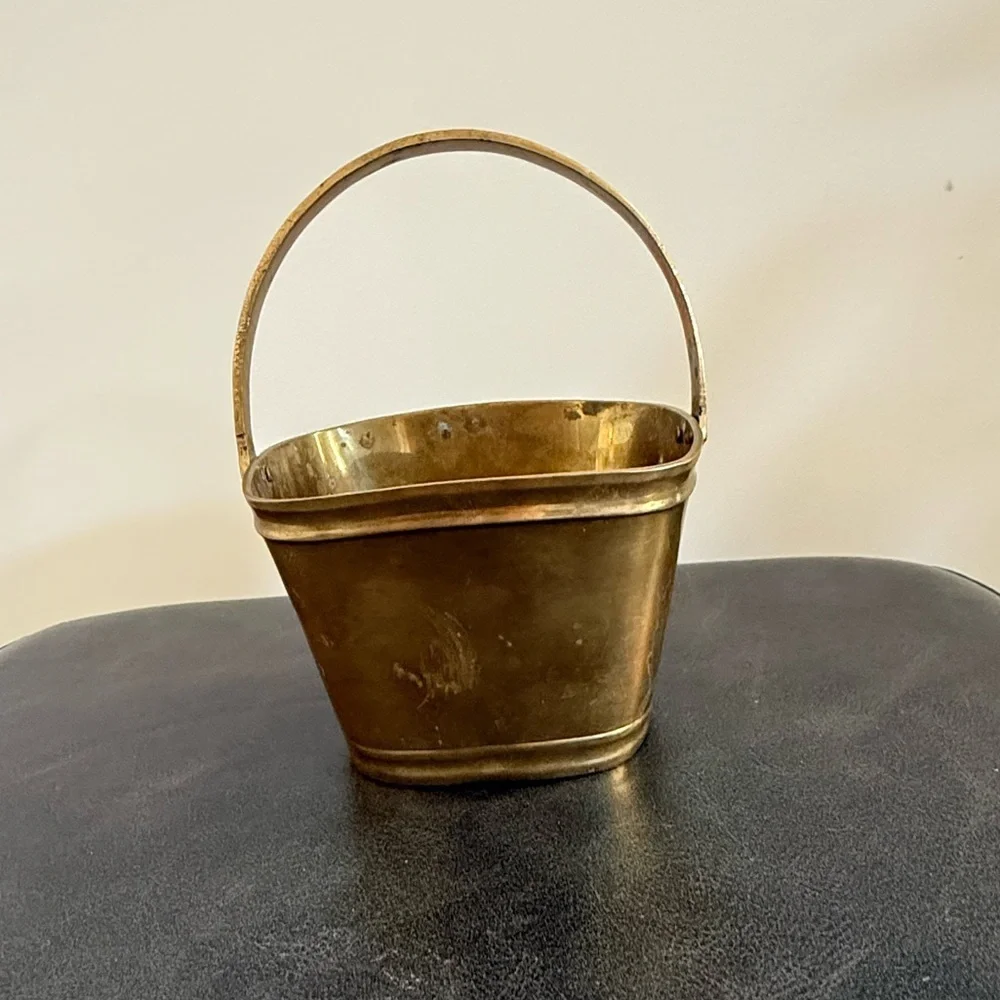 Elegant Vintage Small Brass Bucket